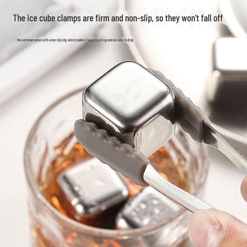 "Cubos de Gelo Reutilizáveis de Aço Inoxidável 304 para Congelamento Rápido de Whisky e Cerveja"
