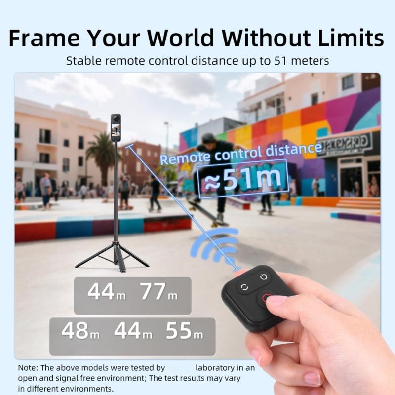 Portable Bluetooth-compatible Remote Controls for Action Cameras Comfortable Grip Easy Operation During Sports and Travel