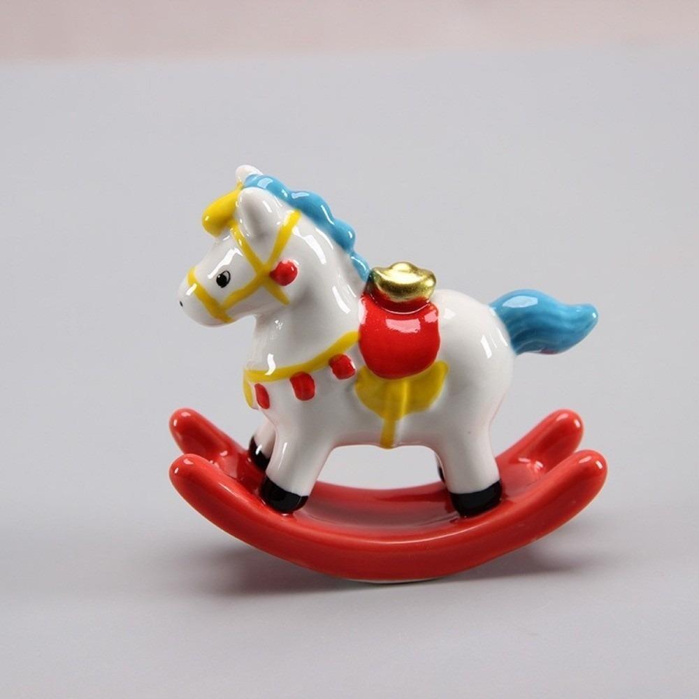 

Creative Ceramic Horse Desktop Ornament Cartoon Horse Chinese Style Horse Statue Mini Horse Crafts Festive Decorations красный