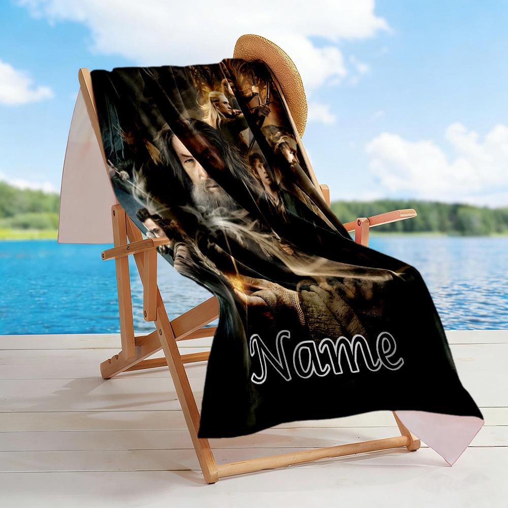 Journey Through Mist Personalized Text Beach Towel High Absorbency & Quick-Dry