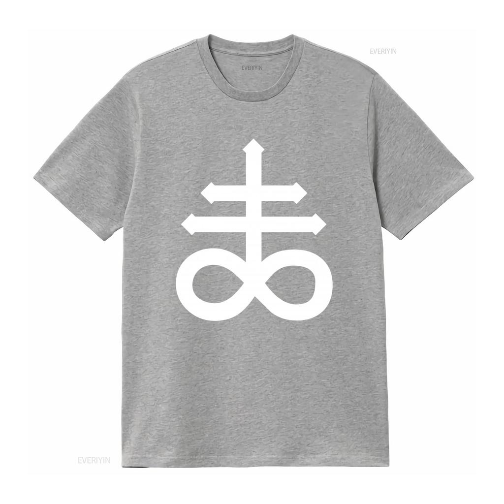 Mens Leviathan Cross T Shirt Satans Devil Design Unique and Edgy Fashion Statement vintage Washed Unisex Top For Everyday Wear