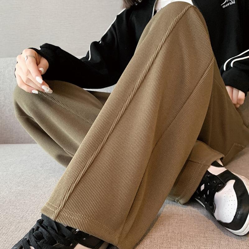 Large Size Spring and Autumn Women Pants High Waist Wide Leg Straight Pant Loose Casual Fashion Streetwear Trousers