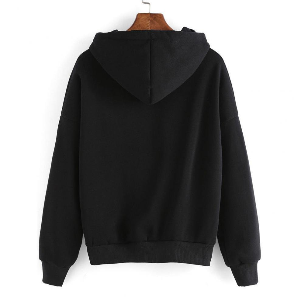2022 Trendy Women's Loose Fit Printed Hooded Sweatshirt - Multi-color