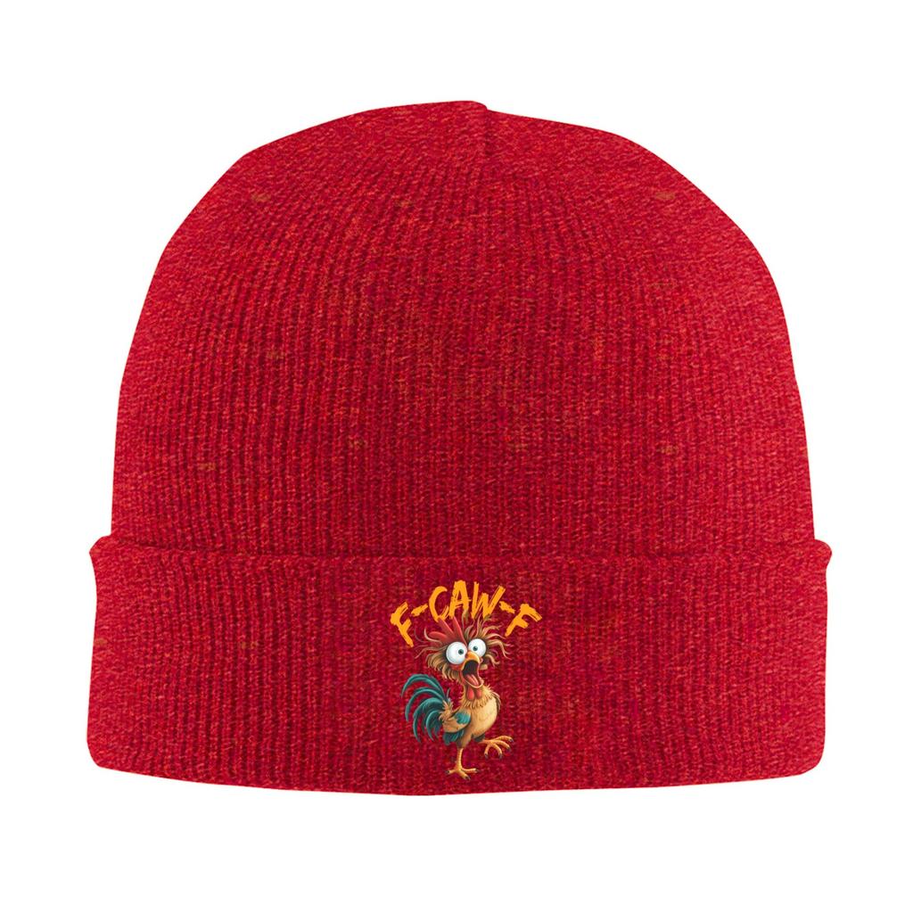 F Caw F Rooster Funny Bird Chicken Whisperer Fawk Meme Beanie Hats  Bonnet Hats Adult Street Knitted Hat Winter Head Wrap Caps