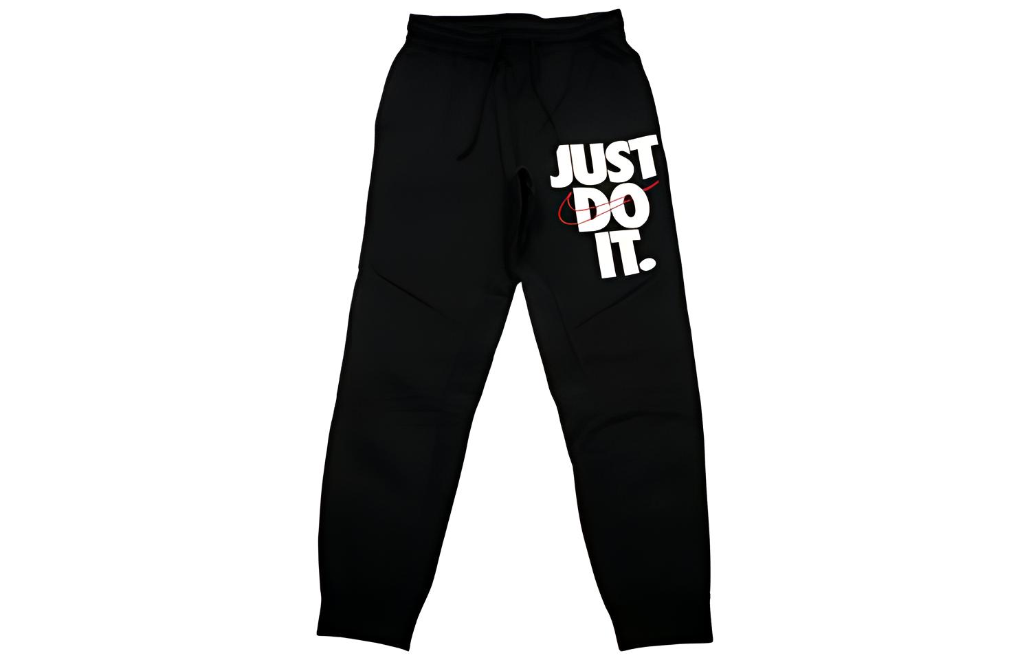 Nike Letter Print Fleece Lined Elastic Cuff I Love You Hoodie Knitted Sweatpants Men s 931904-010 XL