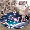 1pc Demon Slayer2 Print Round Carpet Chair Round Carpet Suitable for Bedroom Living Room Home Decorative Carpet