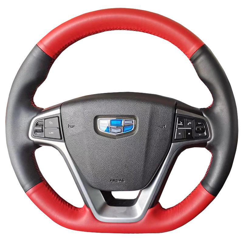 Leather Steering Wheel Cover for Emgrand GS/GL, Geely Boyue, Binyue, Vision, Borui - Custom Hand-Sewn