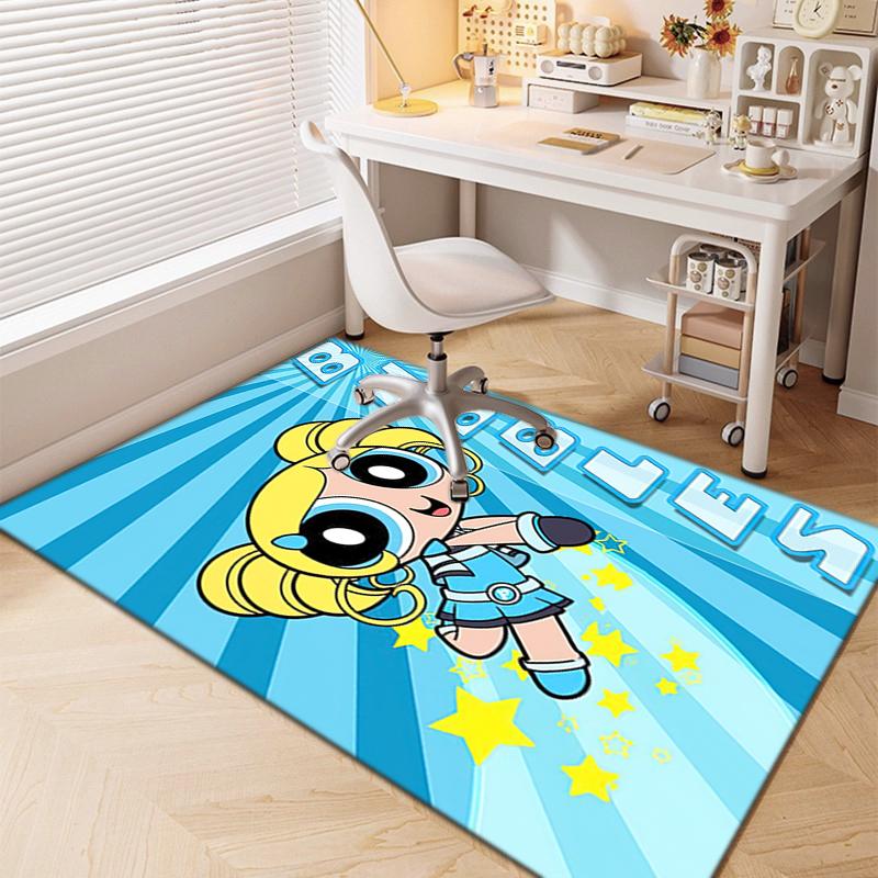 1Pc The Powerpuff Girls Printed rectangle carpet, home door mat, outdoor travel protection carpet A5
