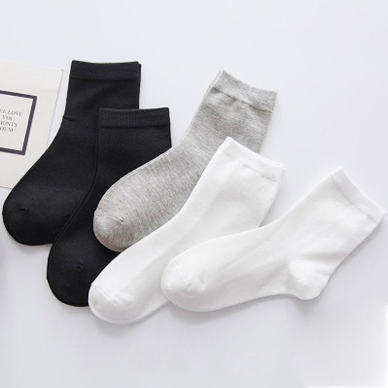 

HSS Брендовые весенне-зимние женские носки ярких цветов, хлопковые носки для девочек, женские однотонные повседневные милые милые красочные свадебные носки EU35-40 чёрный