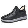 Fashion Men Cotton Shoes Keep Warm PU Leather Winter Outdoor Men Casual Shoes Thick Plush Comfort Walking Shoes Platform Slip-on Loafers