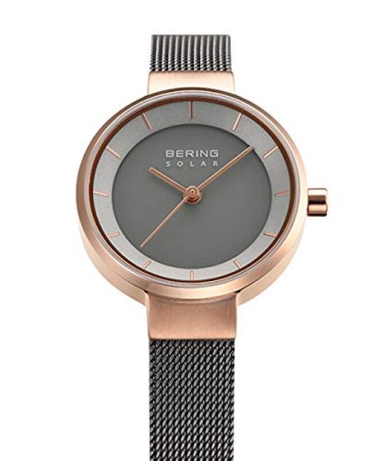 BERING 14627-369 Ladies Solar Watch Gray Rose