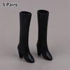 Pointed High Heels for Dolls 5 Pairs Toy Boots Princess Dress Up and Playhouse Fun