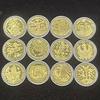 Twelve Constellation Commemorative Medals Tooth Fairy Gold Coins 12 Zodiac Crafts European and American Coins Lucky Guardian Constellation Coins