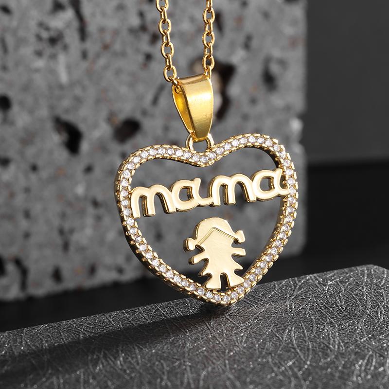 Women's Fashion Butterfly Letter Design Heart Shape Zircon Pendant Necklace Creative Romantic Sweet Casual Gift