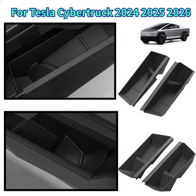 Front Door Side Storage Box for Tesla Cybertruck 2026 TPE Storage Organizer Tray Door Armrest Umbrella Trash Box Car Accessories