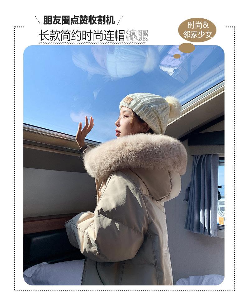 Internet celebrity down cotton-padded clothes women's big fur collar medium and long fashion loose trendy thickened cotton clothes