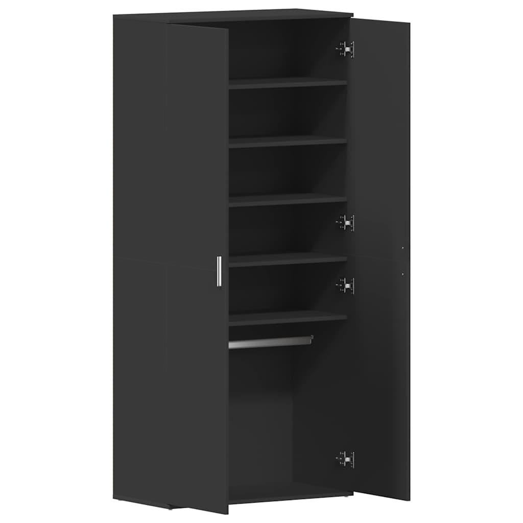 Shoe Cabinet with Shelf Black 80 x 39 x 178 cm Engineered Wood