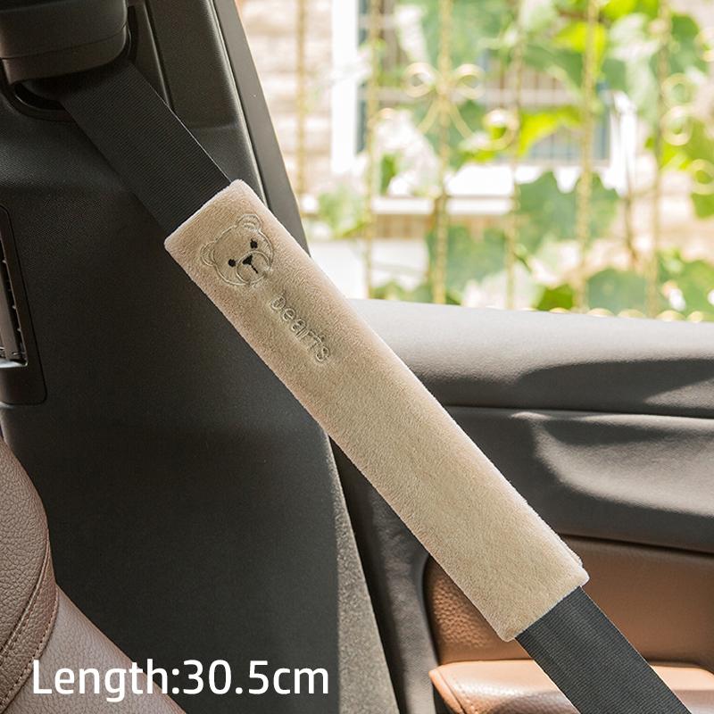 Universal Car Seat Belt Cover Plush Cute Cartoon Car Safety Belt Cover Shoulder Pad For Kids Adults Car Interior Accessories