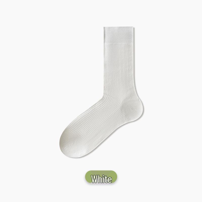 Women s Mid-Calf Ballet Style White Summer Socks - Breathable, Seamless, Thin Cotton Mesh One Size белый