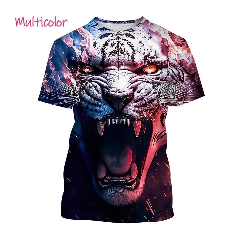 Animal White Tiger 3d Print Summer Men/Women O-Neck T-shirt Casual Short Sleeve Oversized T Shirt Fashion Tops Unisex Clothing