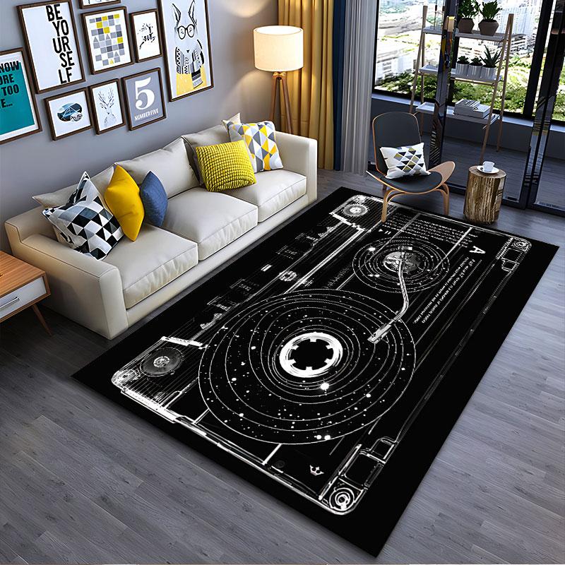 Cassette Tape and Turntable Design suitable as a non-slip mat for the living room or bedroom sofa