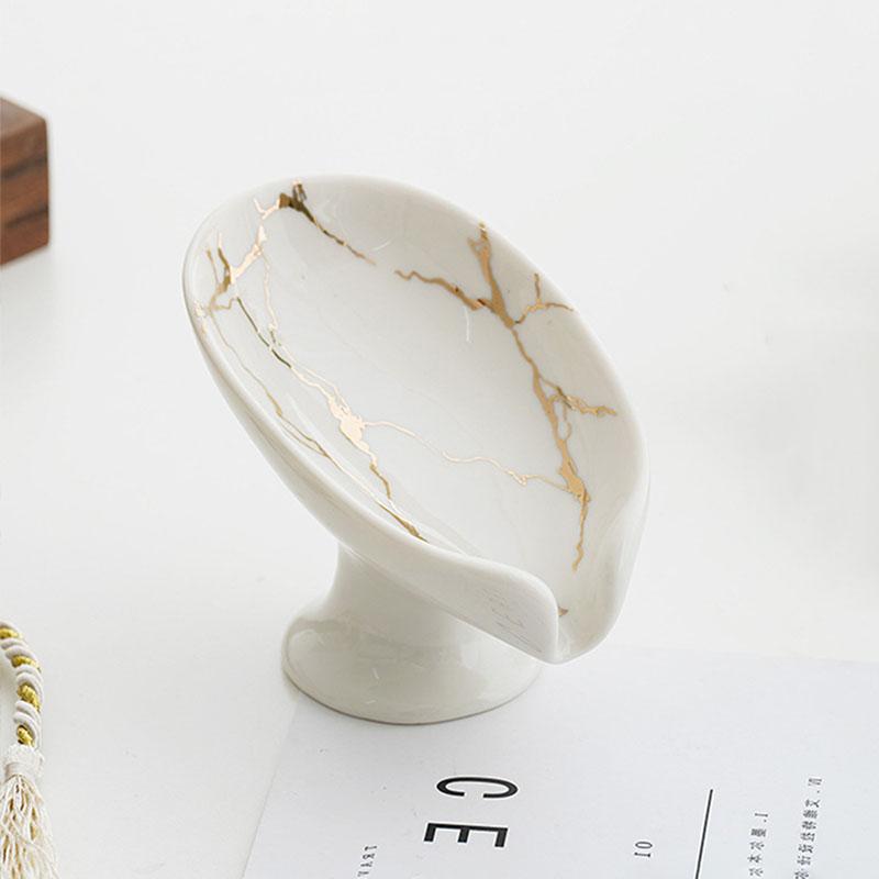 

Ceramic Bathroom Soap Dish Green/White/Black Soap Box Drain Soap Box Shower Storage Rack Nail Free Soap Dish Tray белый