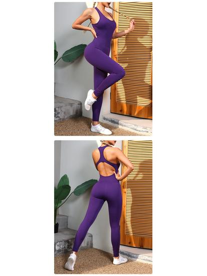 Women's Autumn/Winter Yoga Jumpsuit - Peach Butt, One-Piece Fitness Suit