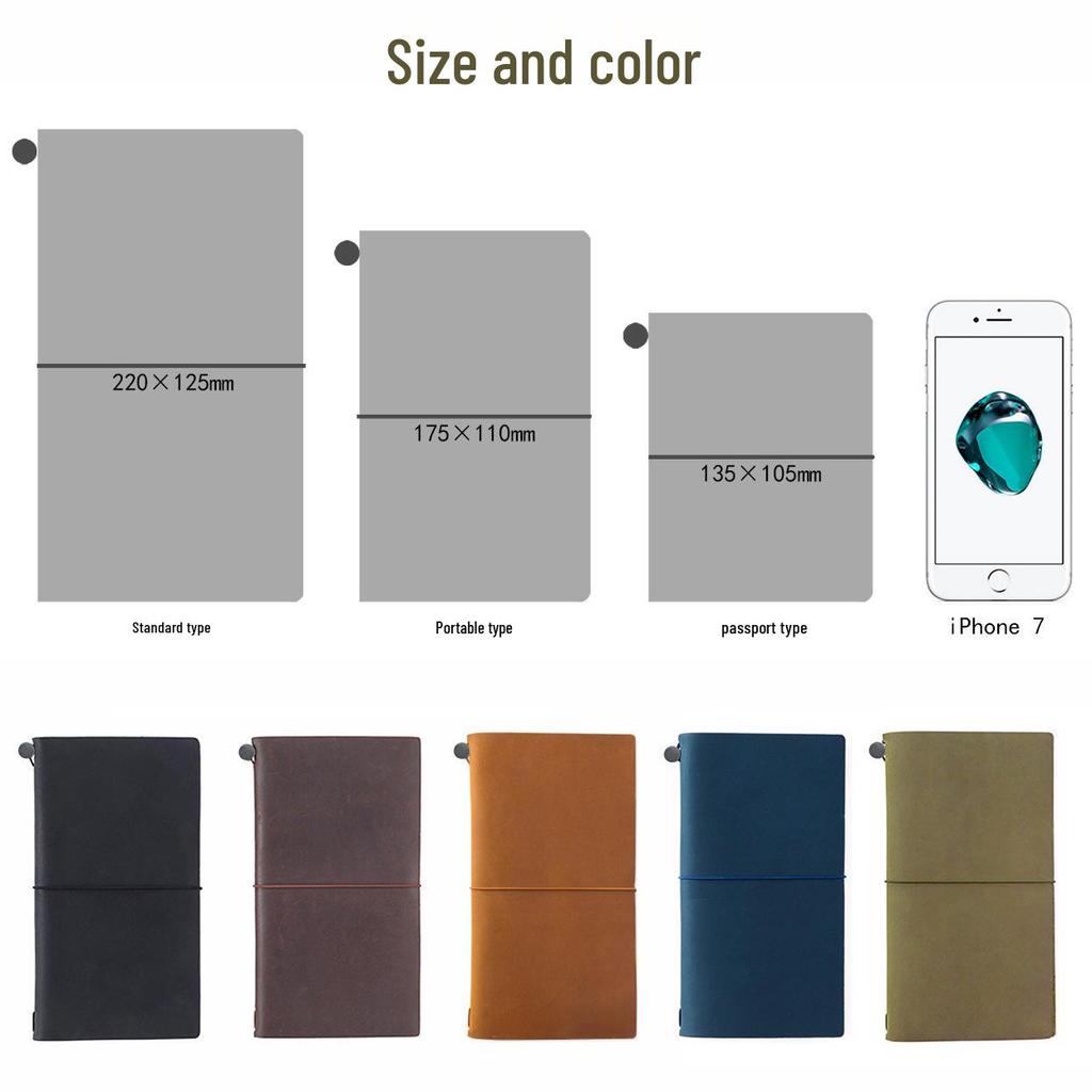 Vintage Cowhide Handmade Travel Journal - European Retro Notebook Diary