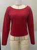 Women's Y2K Solid Color Long Sleeve Knit Sweater with Round Neck & Waist-Cinching Design