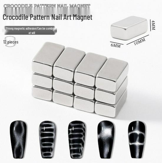 Double-Ended Multi-Functional Cat Eye Nail Art Magnet with Wide French Glass Beads