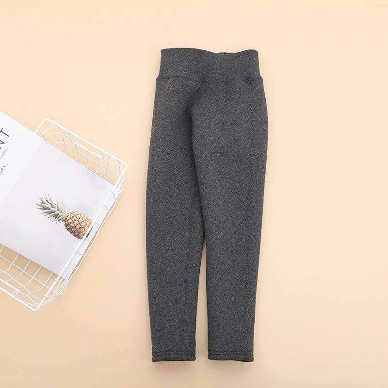 Girls Fleece Lined Leggings Warm Cotton Winter Thickened Full Length Pants Toddler Solid Color High Waist Tights for Kids