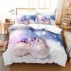 Christmas Duvet Cover Set King Size Snowflake Bells Pattern Festival Bedding Set Polyester Comforter Cover For Kids Boys Girls