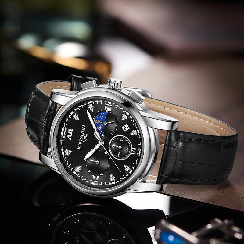 KIMSDUN Golden Shidon Brand Famous Watch Moon Phase Men's Watch Men's Fashion Watch Waterproof Multi -function Chronograph Quartz Watch