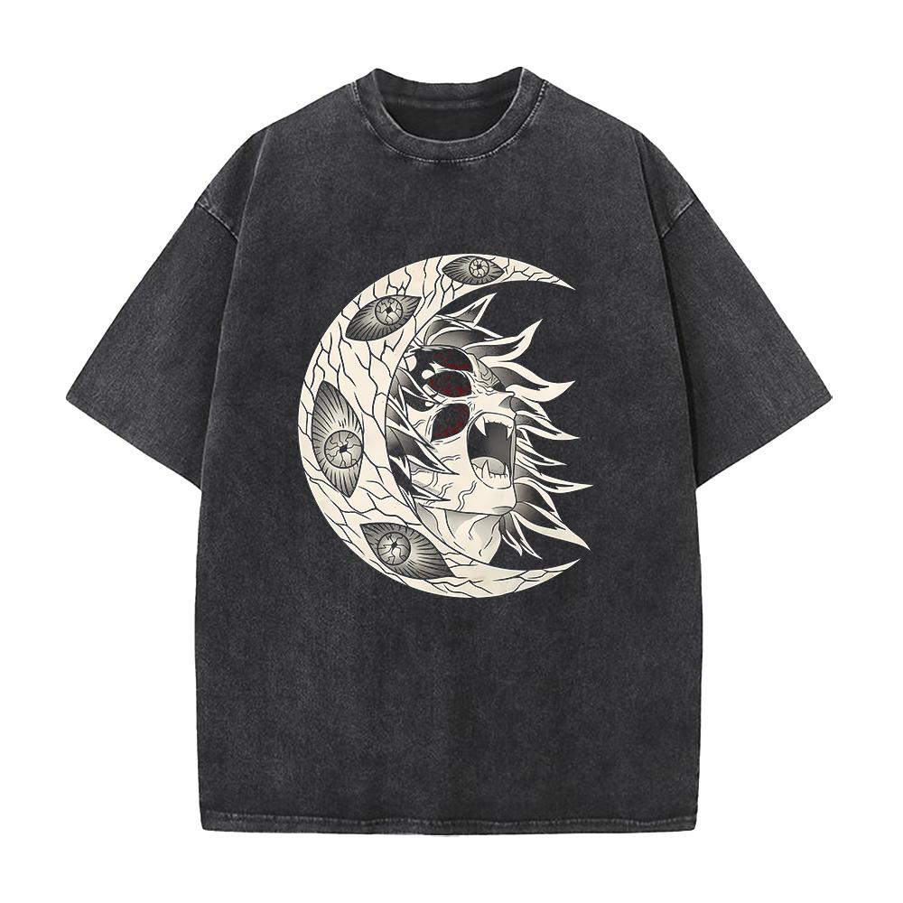 Hot Anime Demon Slayer Kamado Tanjirou Graphic Tee Men Manga Vintage T-shirts Washed Cotton T Shirt Harajuku Male Casual Tshirt