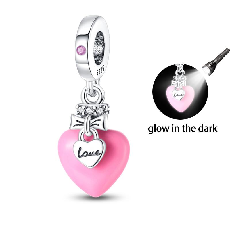 Copper Glow-In-The-Dark Firefly Butterfly Deer Charms Beads Pendants Fit Qikaola Original Bracelets Diy Birthday Jewelry