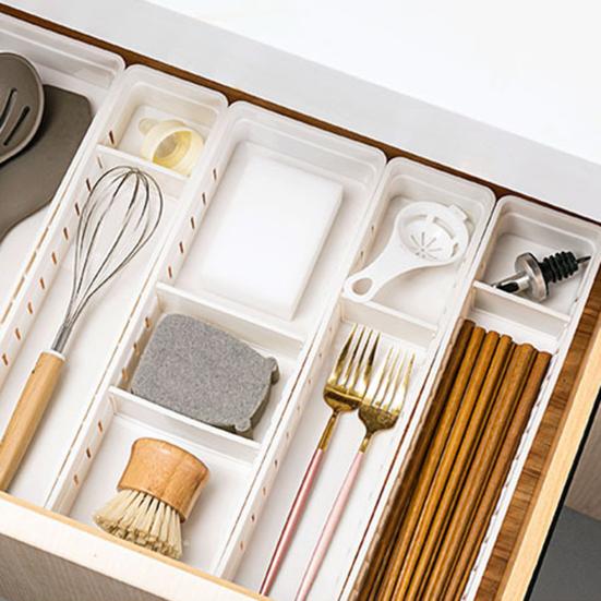 Multipurpose     Compartment Storage Box  Space-saving Dividing Grid Cutlery Storage Box Desktop Accessories