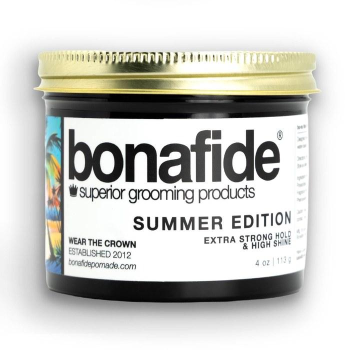 Bonafide Pomade Summer Edition 113g — Ultra-Strong Hold, High Shine, Water-Based Pomade. 4oz (113g).