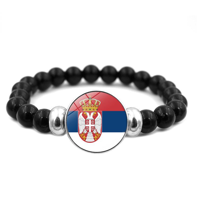 287 Länder Nationalflagge Druckknopf Elastisches Band Perlen Länderflagge Unabhängigkeitstag Perlen Schmuck Perlenarmband