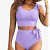 Women Push Up Bikini Set Two Pieces High Waist Tummy Control Swimsuits Bathing Suits Beachwear Water Sports Wear