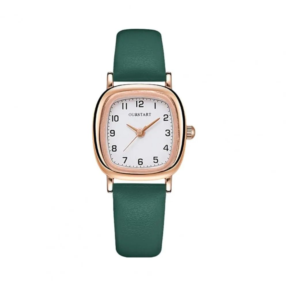 

Casual Quartz Watch Faux Leather Strap Quartz Clock High Quality Wristwatch зелений