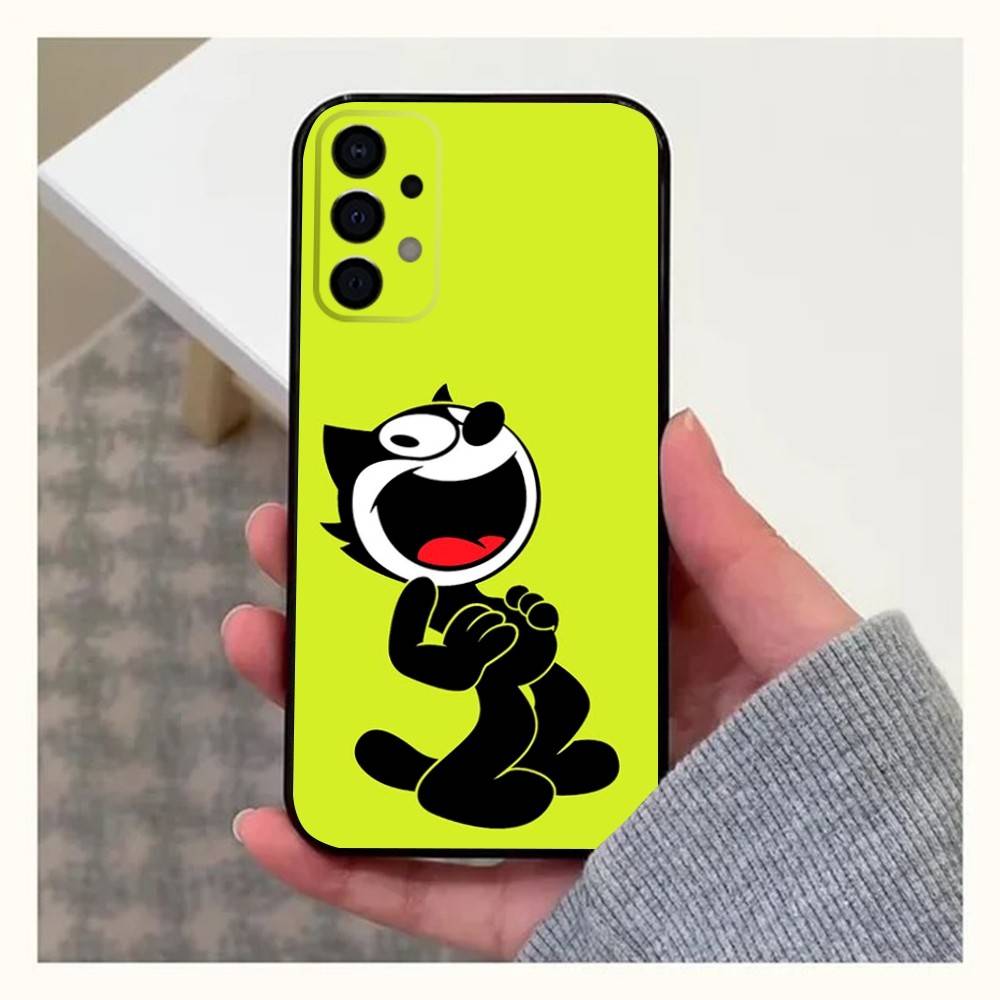 

Cartoon C-Cats the F-Felixs Phone Case For Samsung Galaxy A20,A21s,A22,A31,A32,A52,A53,A72,73,A80,A91 Soft Black Cover Samsung a70