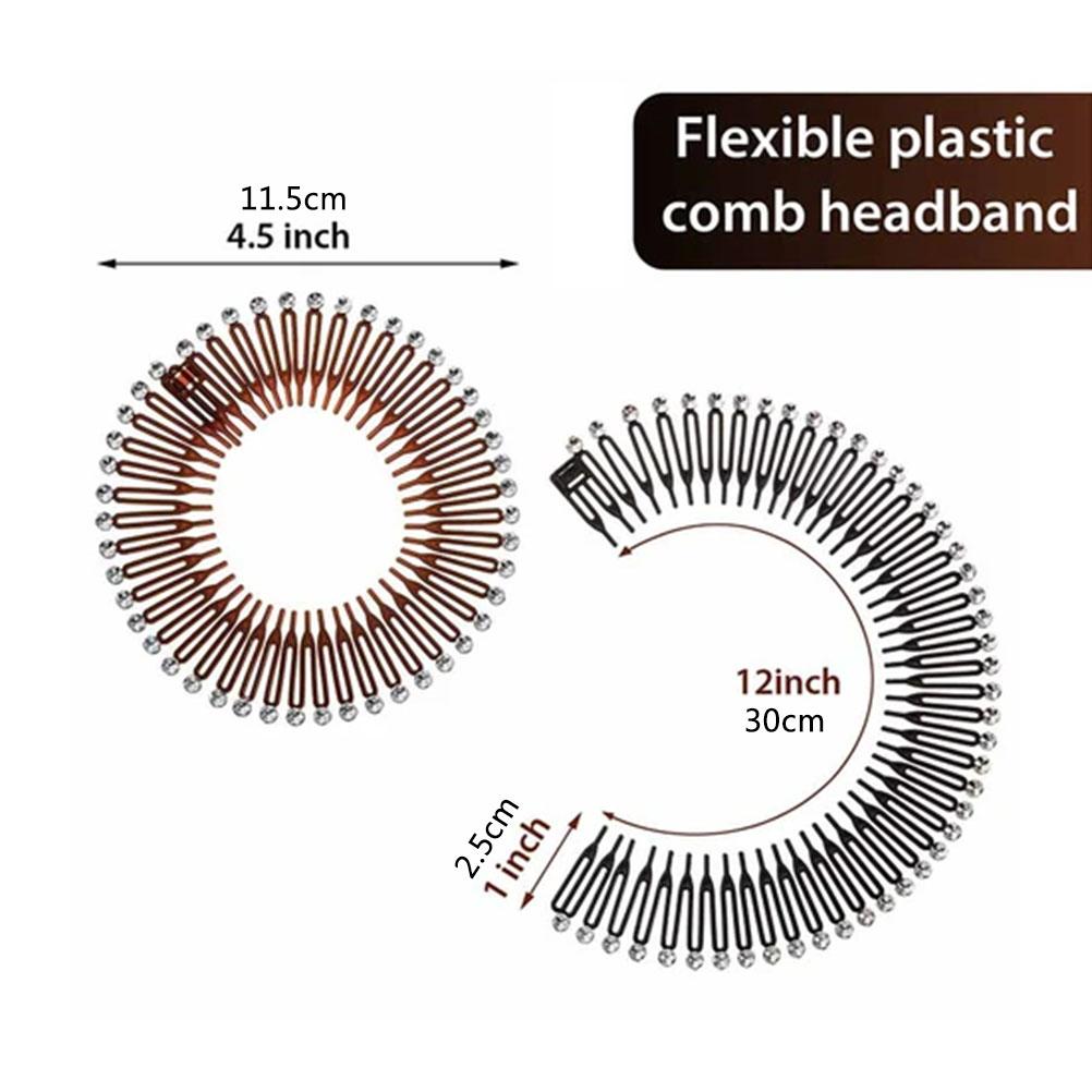 4 Pcs Elastic Hair Band Rice Noodle Comb Spring Wig Comb Fashion Hair Band Hair Combs