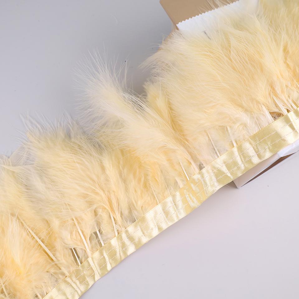 10Meters Marabou Feather Fringe Ribbon Turkey Feathers Trims for Wedding Feather Dress for Decoration Sewing Crafts