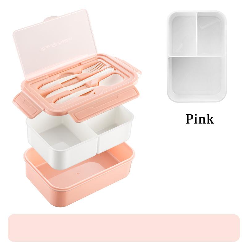 Cutlery Lunchbox Children's Bento Box Large Capacity Lunchbox Kids School Microwaveable Food Storage Containers