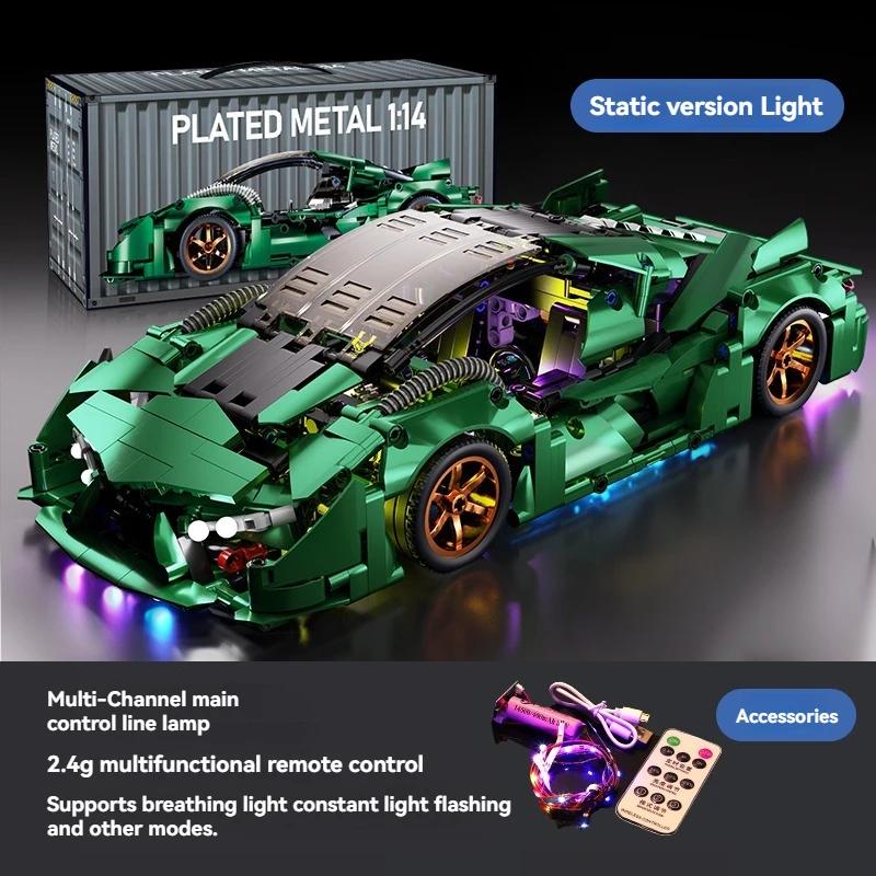 Non-Toxic Creative Technical Building Blocks Diy Green Sports Car Super Racing Building Blocks Brick Moc Model Kids Gift Birthday Gift