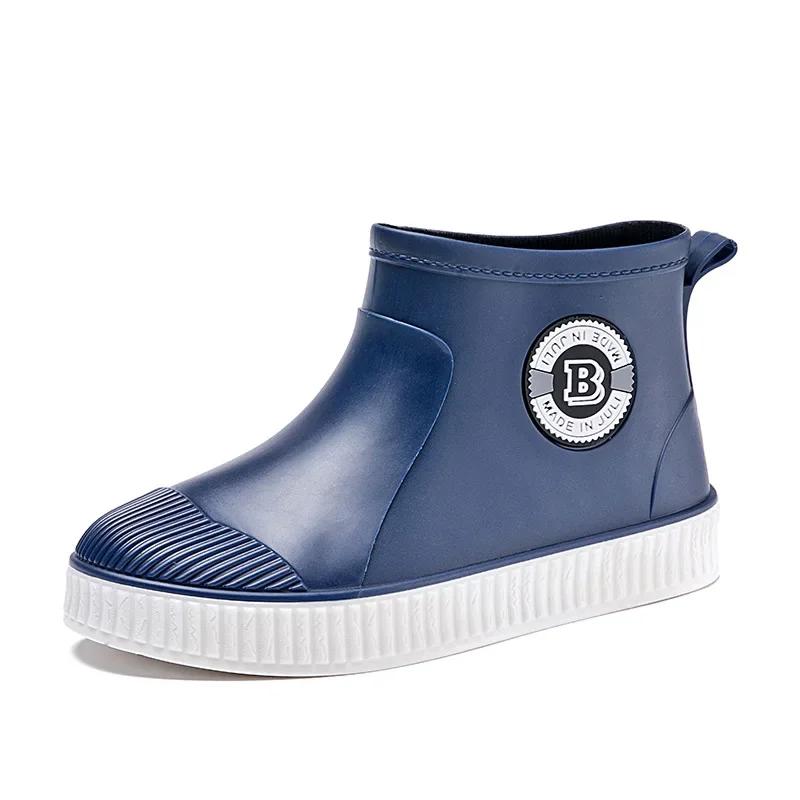 Mode Herren Regenstiefel Gummischuhe Wasserdicht Damen Arbeitsstiefeletten Winter Plus Baumwolle Slipper Unisex Stiefeletten Bottes De Pluie 2024