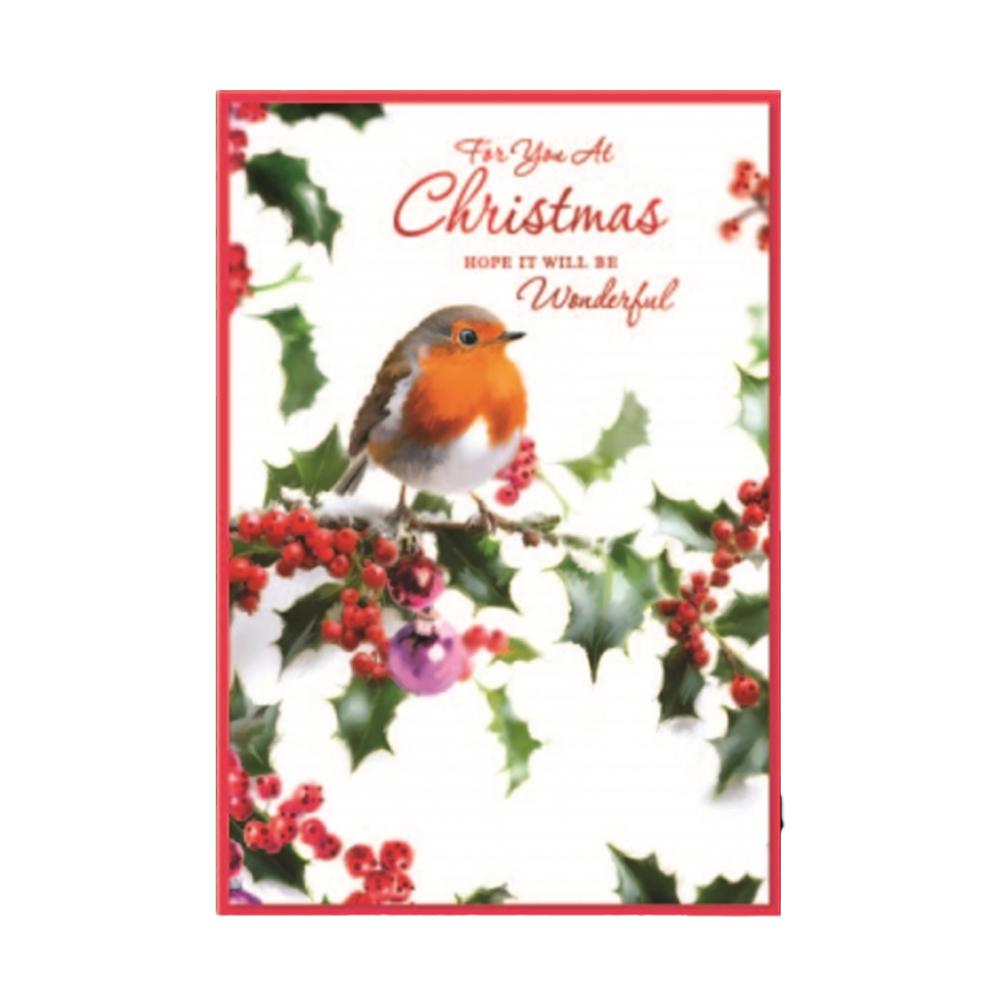 Simon Elvin Open Robin Christmas Greetings Card (Pack of 6)