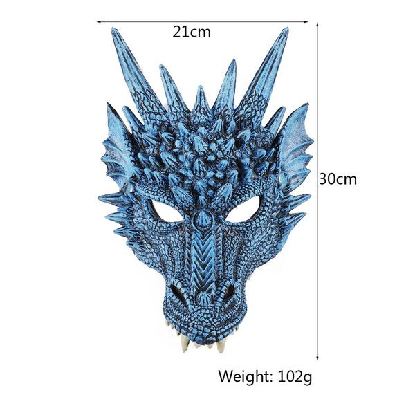 Dragon Mask Half Face Halloween Costume Mask Party Decorations Soft Cosplay Scary Halloween Mask