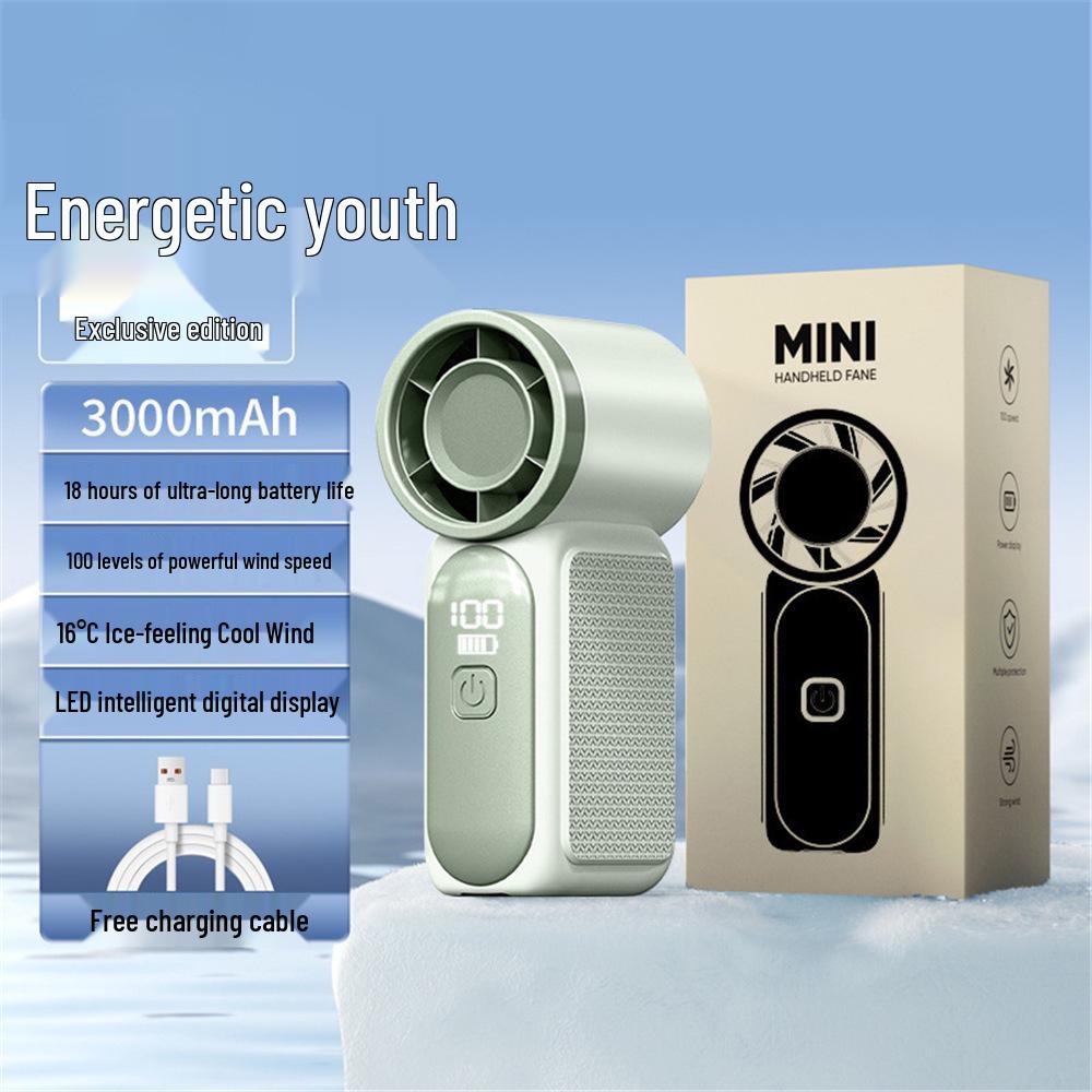 

X688 Turbo Portable Mini Fan - USB Rechargeable, Long-Lasting Battery, High-Speed Handheld for Outdoor Use 89*43*35.5mm зелёный