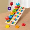 Wooden Color Sorting Stacking Toys with Racks Rings Montessori Toys Rainbow Ring Game Educational for Ages 3+ Boys Girls Gift